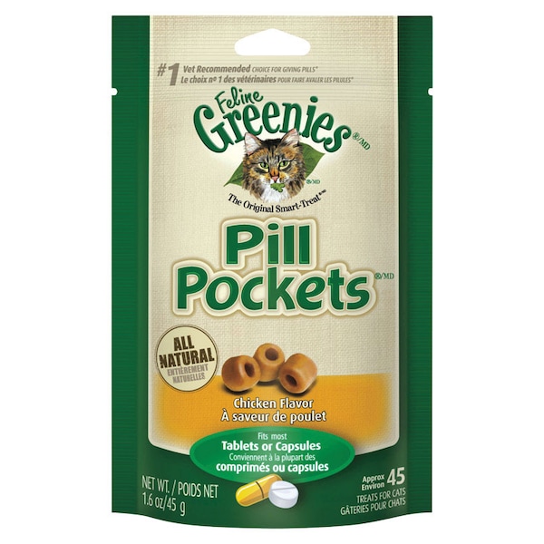 Greenies Pill Pockets Adult Chicken Cat Food Grain Free 1.6 oz GREO2141 - main